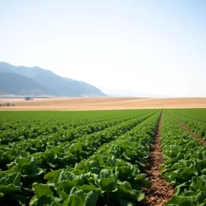 Agricultural landscape in Imperial Valley, California, showing sugar beet fields