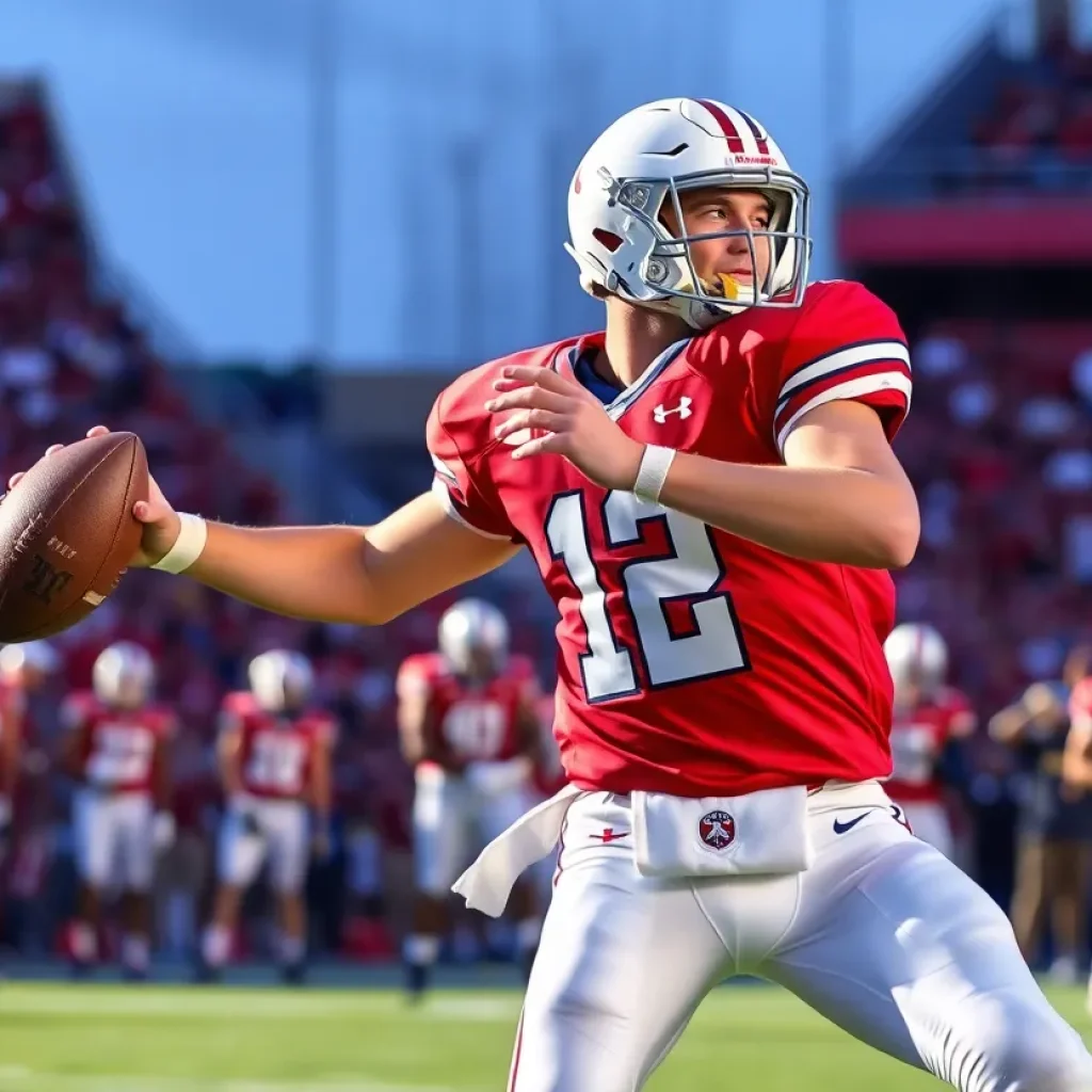 Tennessee football quarterback preparing for a play