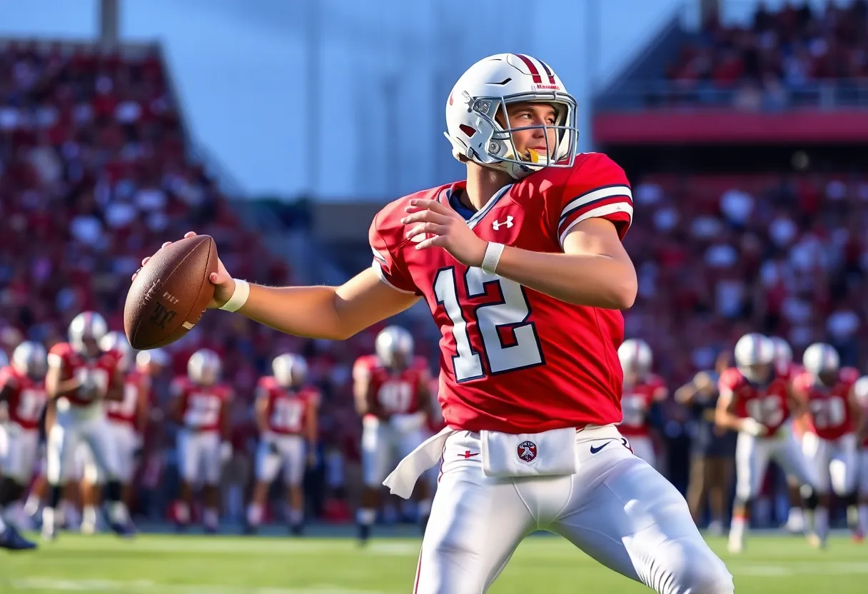 Tennessee football quarterback preparing for a play