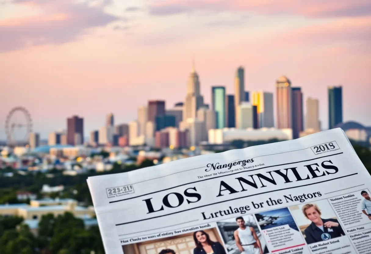 An illustration representing the launch of The California Post newspaper in Los Angeles.