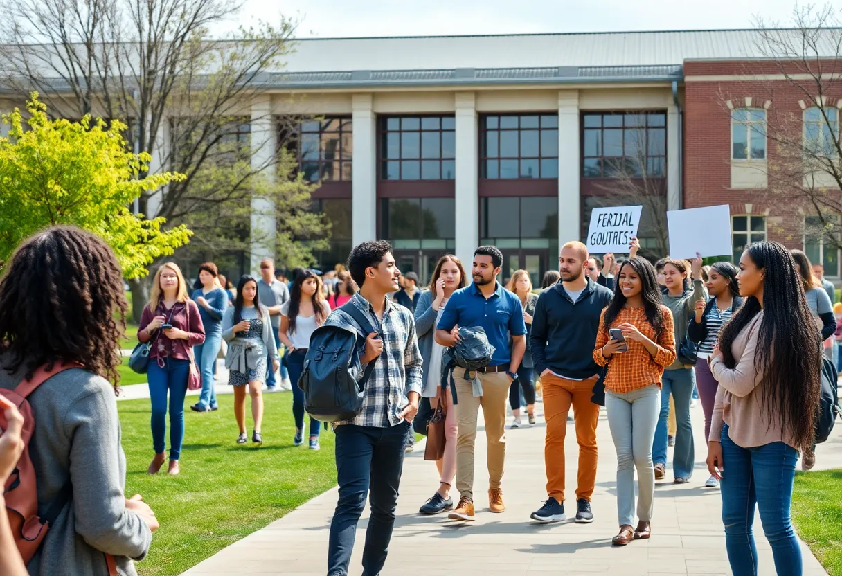 Diverse students at UCLA campus engaged in discussions.