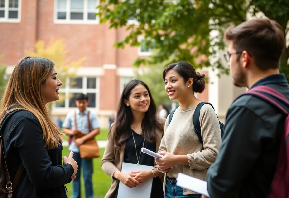 Students engaged in academic discussions on UCLA campus