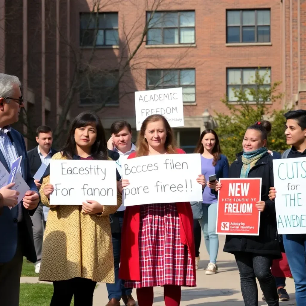 Protesters at UCLA voicing concerns over funding freeze
