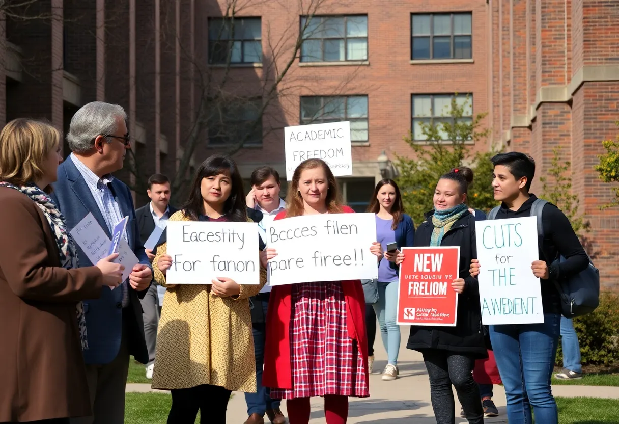 Protesters at UCLA voicing concerns over funding freeze