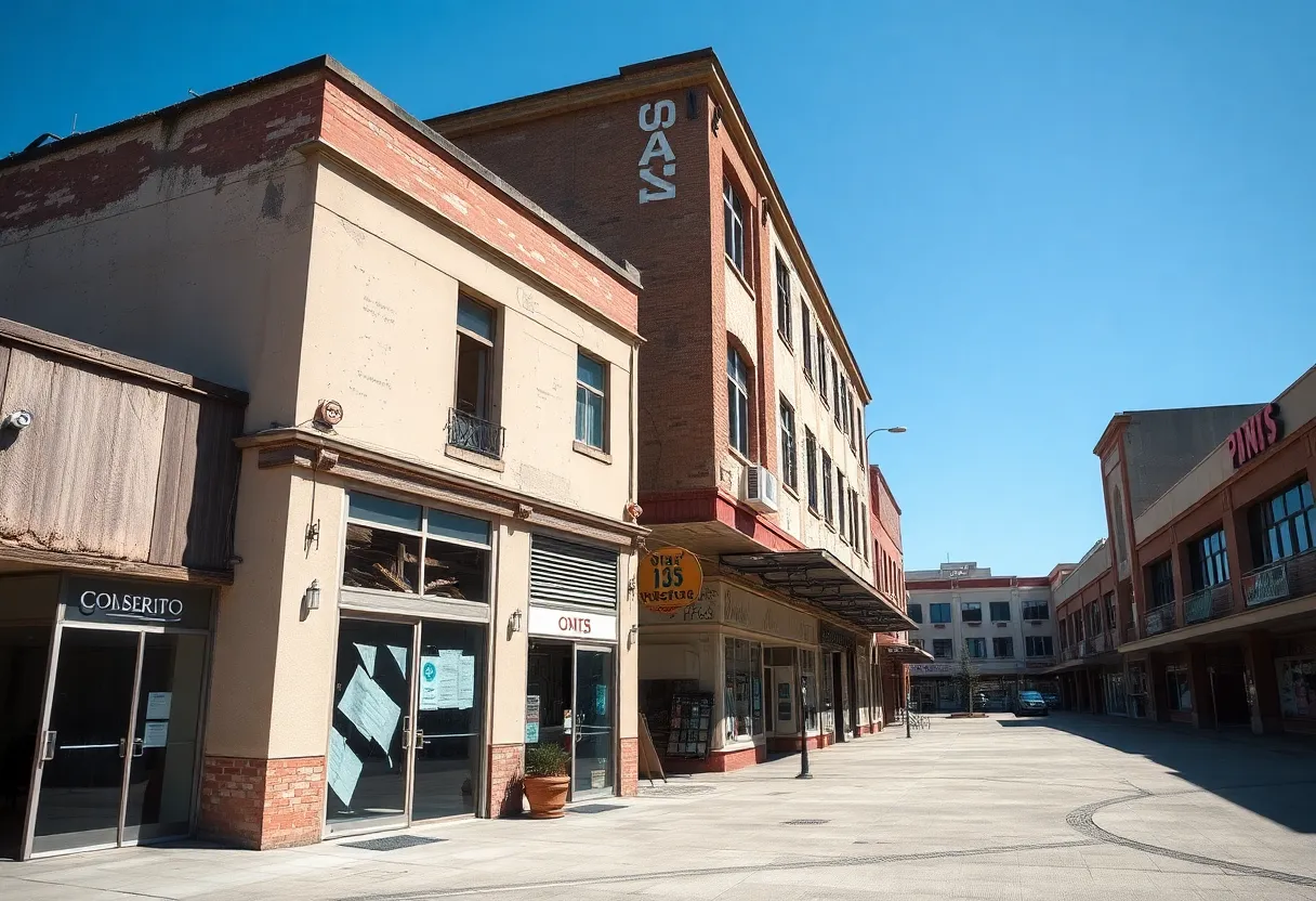 Abandoned properties in North Hollywood's Valley Plaza shopping center