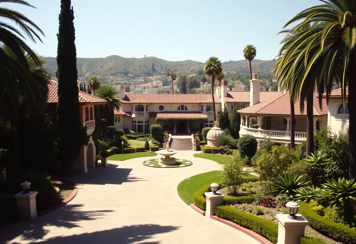 A scenic view of luxurious estates in Beverly Hills