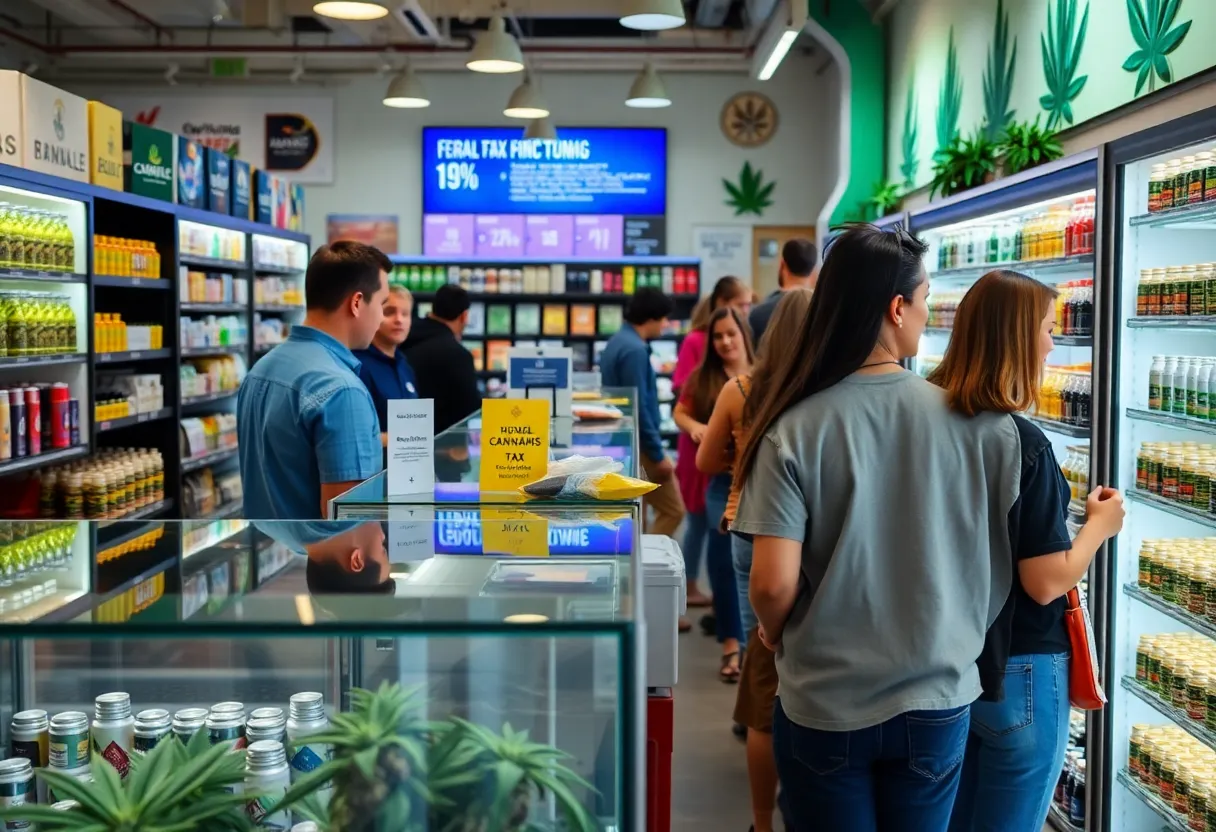 California cannabis retail shop illustrating new tax information
