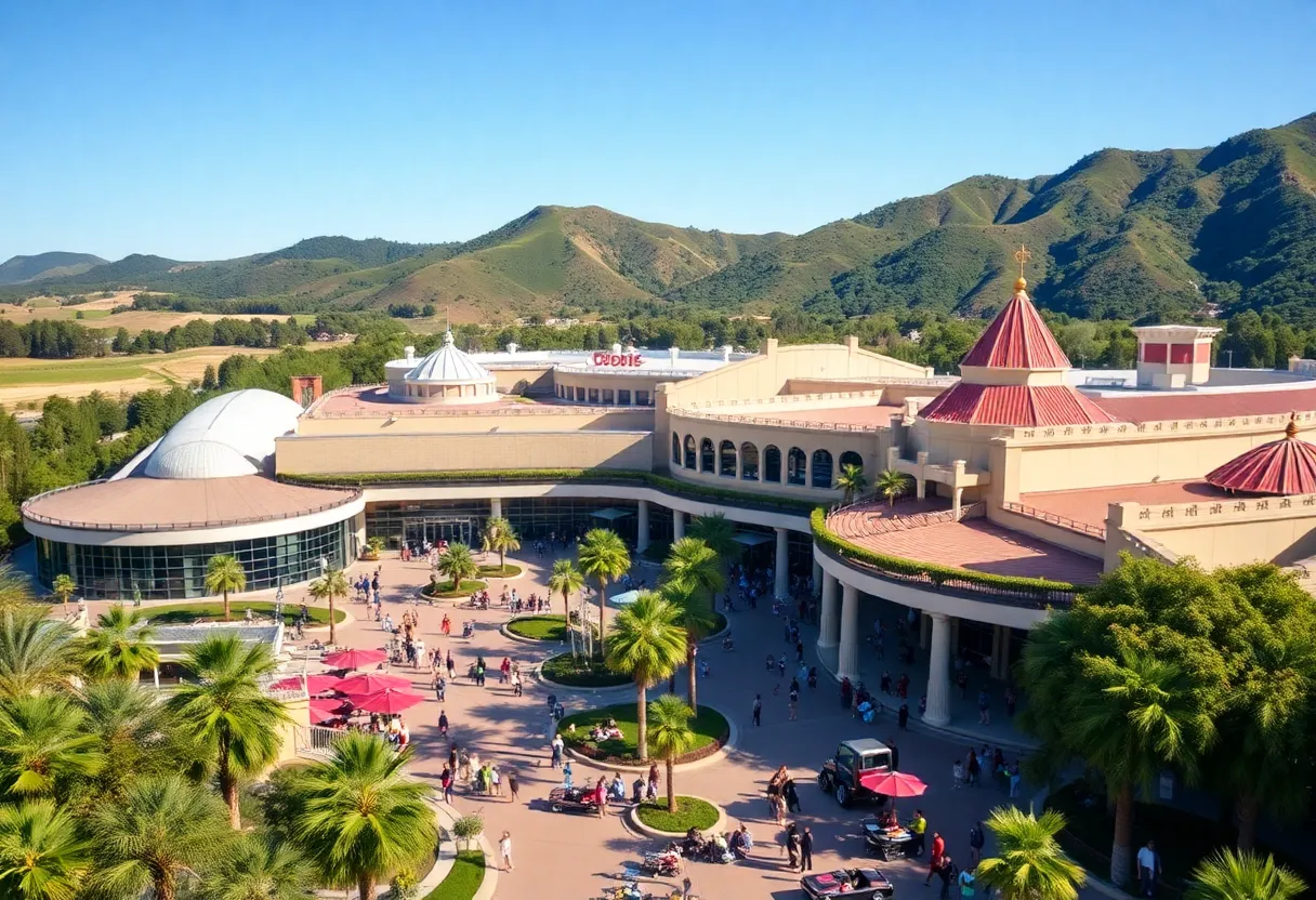 Newly built casino-resort in Northern California amidst greenery