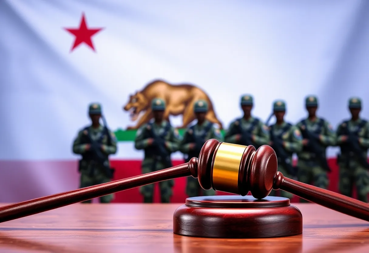 Gavel symbolizing the federal ruling on military law enforcement in California