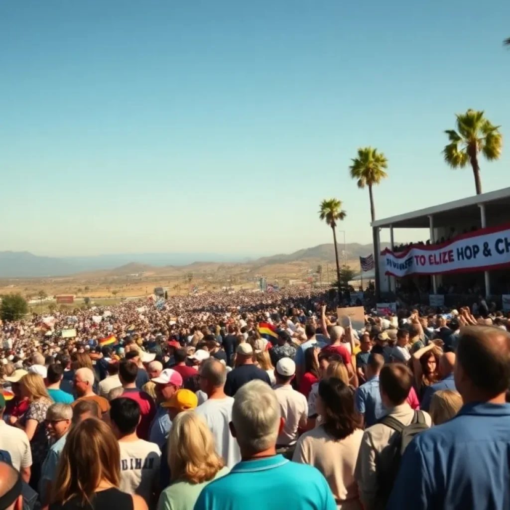 Crowd at California political festival
