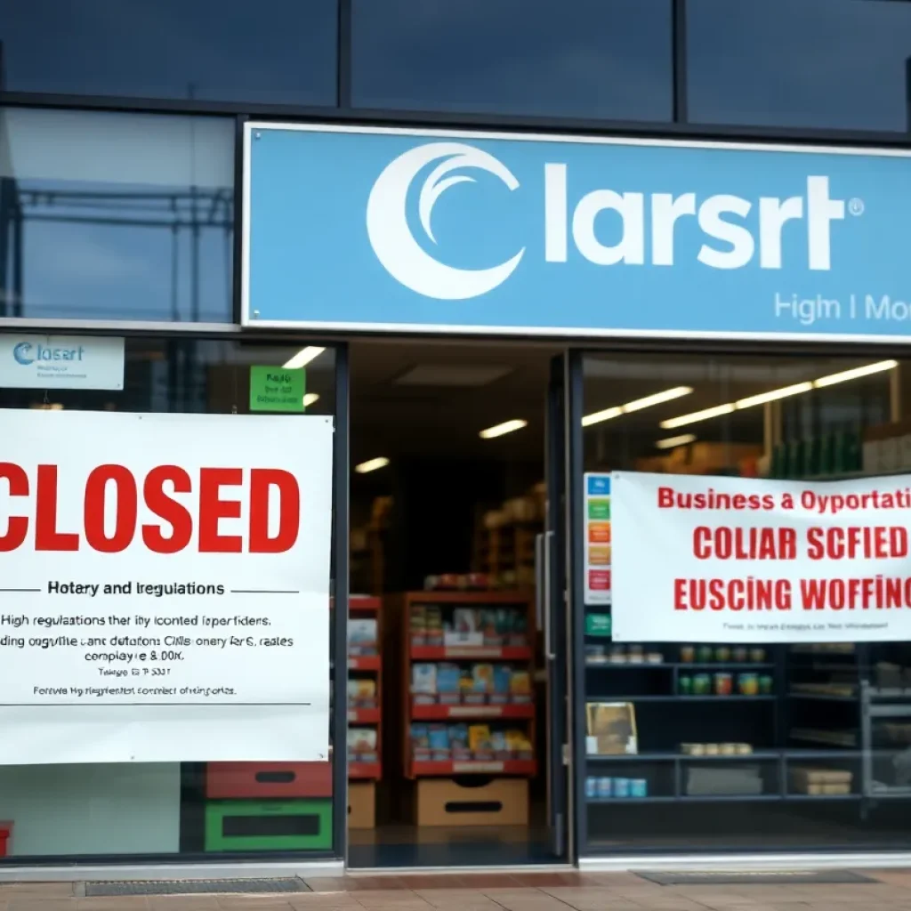 A closed retail store front indicating business challenges.