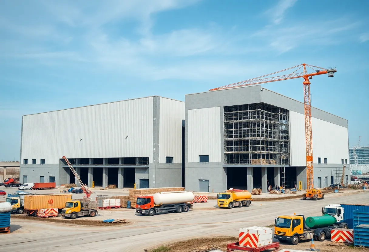 Construction site of Costco warehouses in Tracy, California
