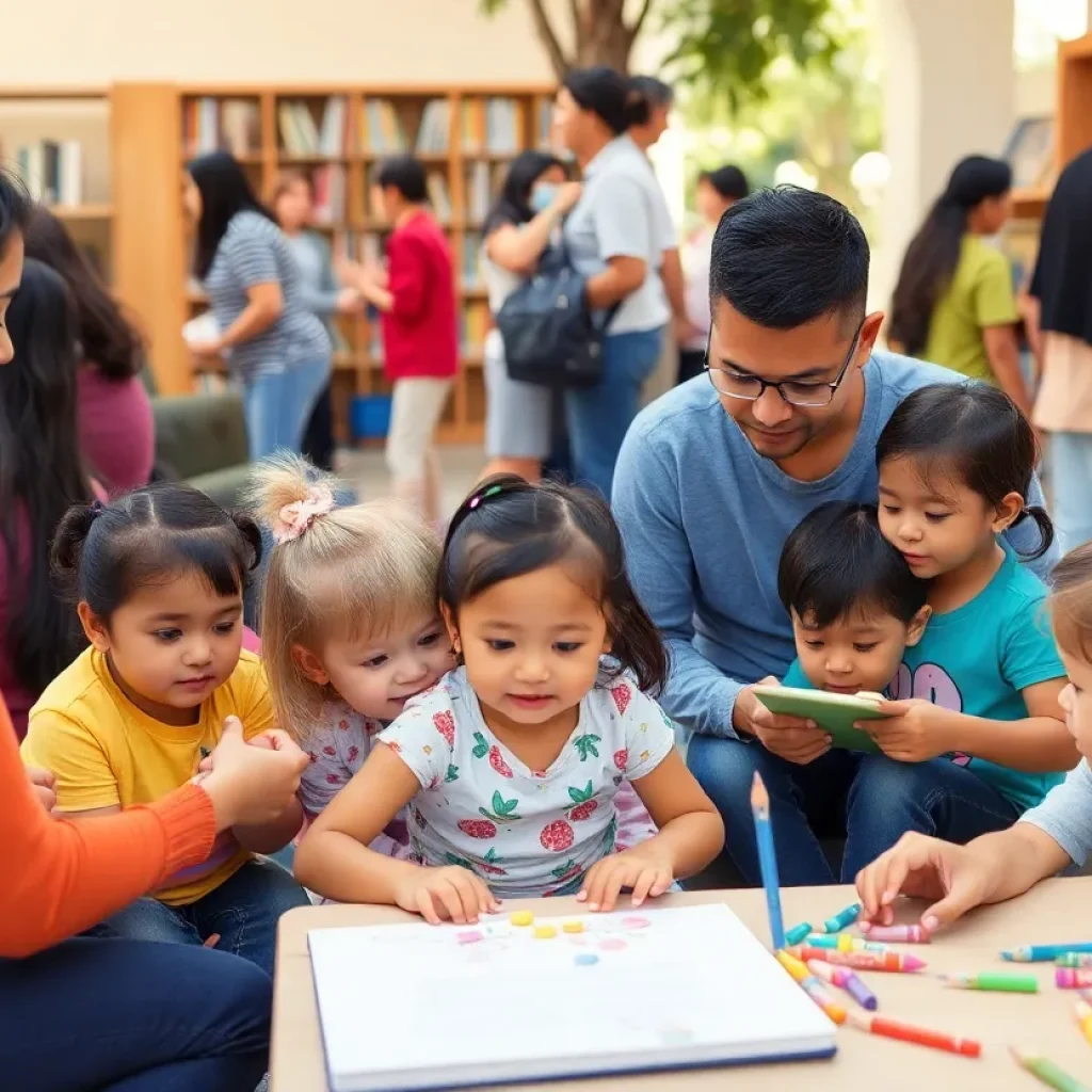 Families enjoying various activities in Los Angeles