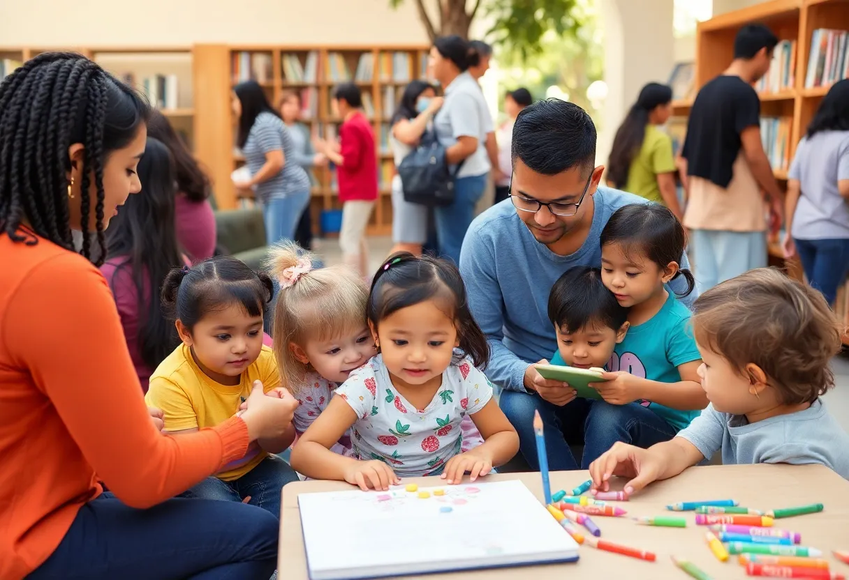 Families enjoying various activities in Los Angeles