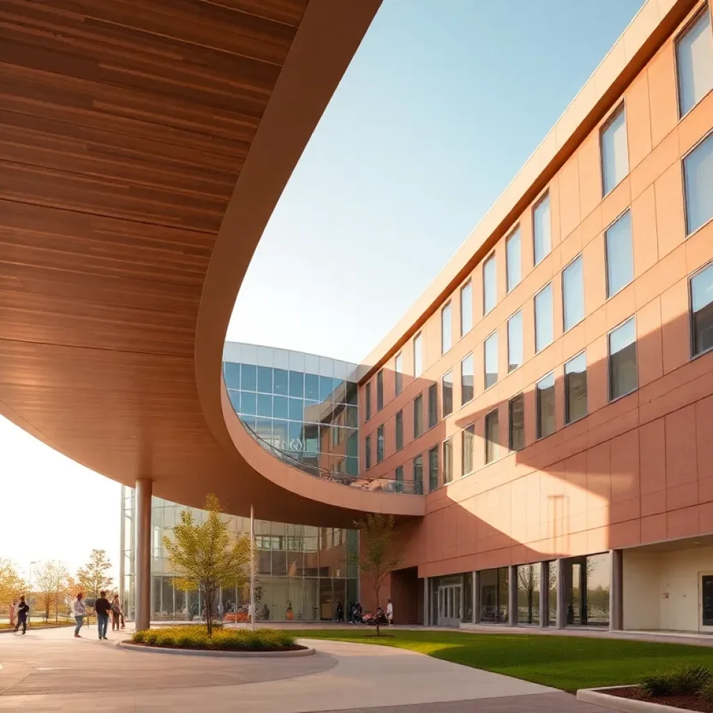 Innovative healthcare architecture design showcasing modern hospital facilities