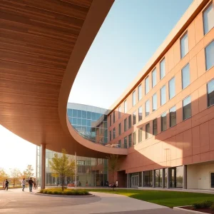 Innovative healthcare architecture design showcasing modern hospital facilities