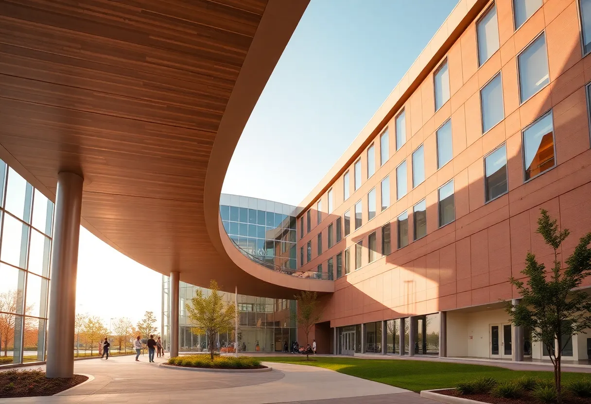 Innovative healthcare architecture design showcasing modern hospital facilities