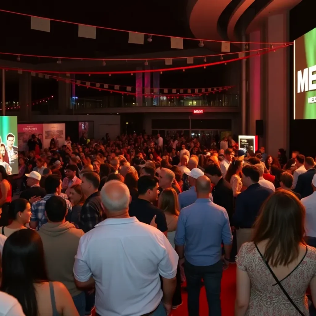 Crowd enjoying Mexican cinema at the Hola Mexico Film Festival