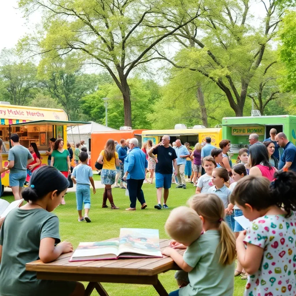 Families enjoying activities at the Los Angeles Kids' Book Festival