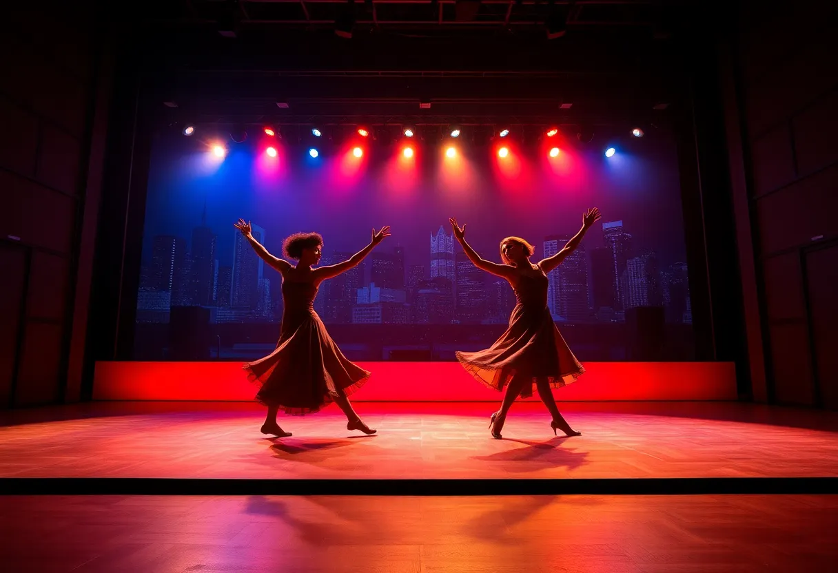 A vibrant performance scene from the LA Opera's adaptation of West Side Story