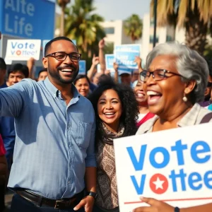 Campaign scene for Los Angeles City Controller election