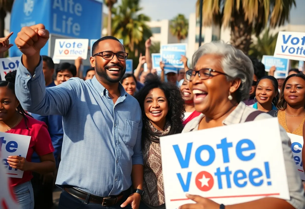 Campaign scene for Los Angeles City Controller election