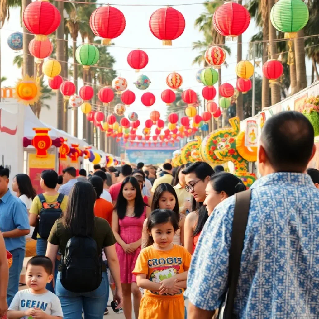 A lively cultural festival in Los Angeles featuring music, art, and family activities.