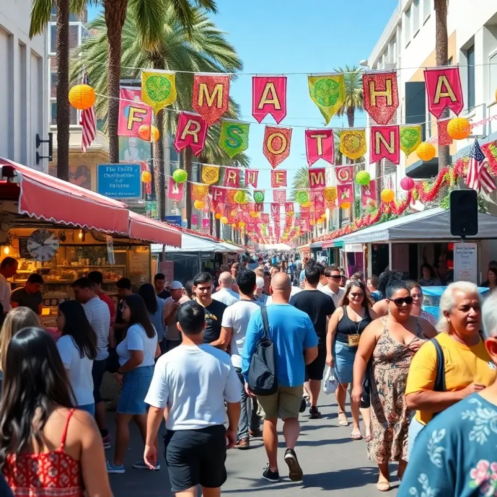 Crowd enjoying a cultural festival in Los Angeles