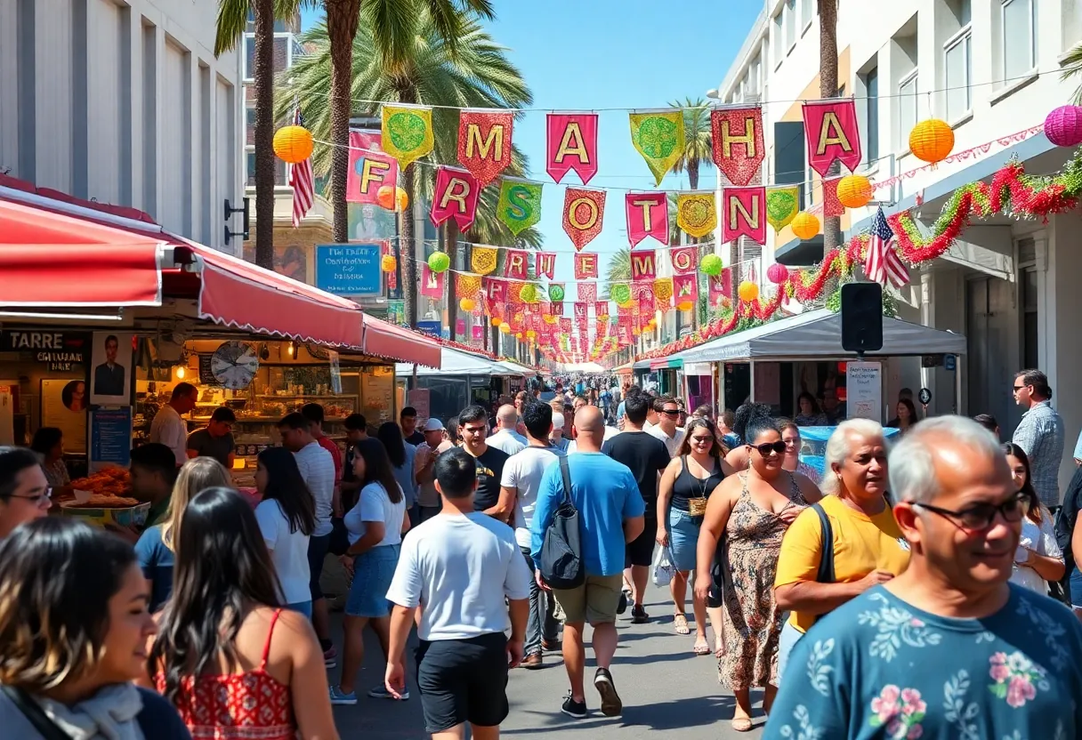Crowd enjoying a cultural festival in Los Angeles