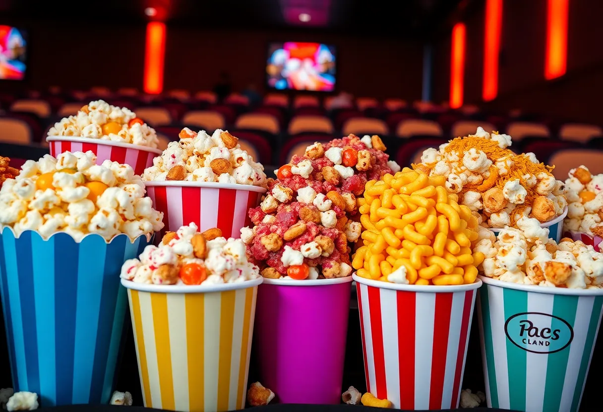 Variety of popcorn types from different Los Angeles theaters