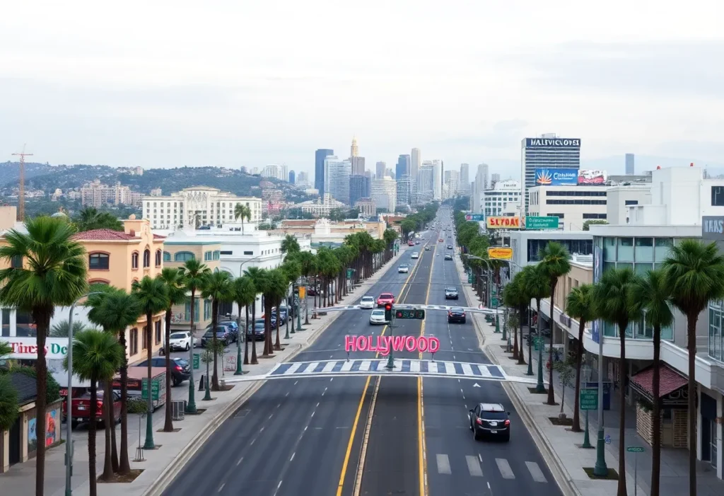 View of Los Angeles with fewer tourists and empty attractions