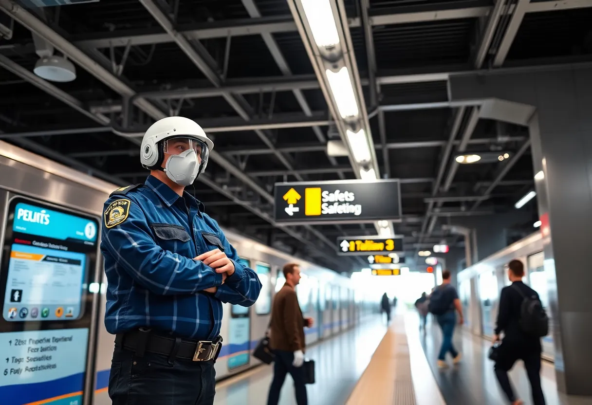 Transit station in Los Angeles showcasing weapons detection technology