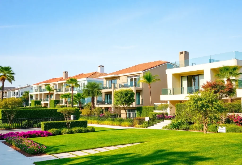 Luxury rental properties in a Los Angeles neighborhood