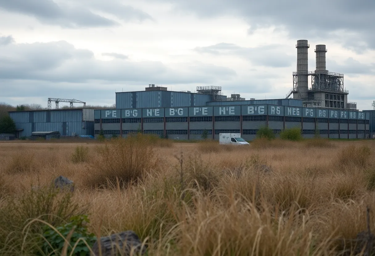 Closed factory building of Natron Energy in North Carolina
