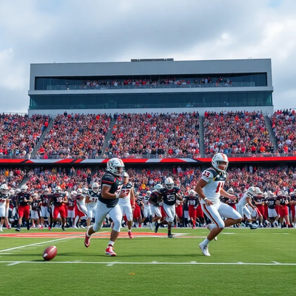 Football players in action during the New Mexico Lobos vs UCLA Bruins game