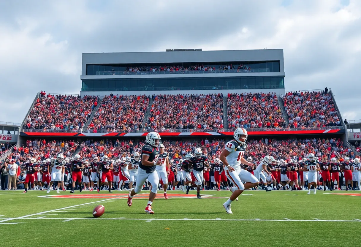Football players in action during the New Mexico Lobos vs UCLA Bruins game