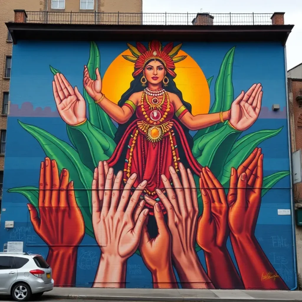 Three-story mural titled 'Nourishing the Community' by Robert Vargas at Project Angel Food