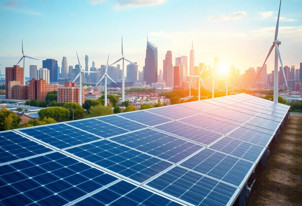 Conceptual image of renewable energy initiatives in Costa Mesa