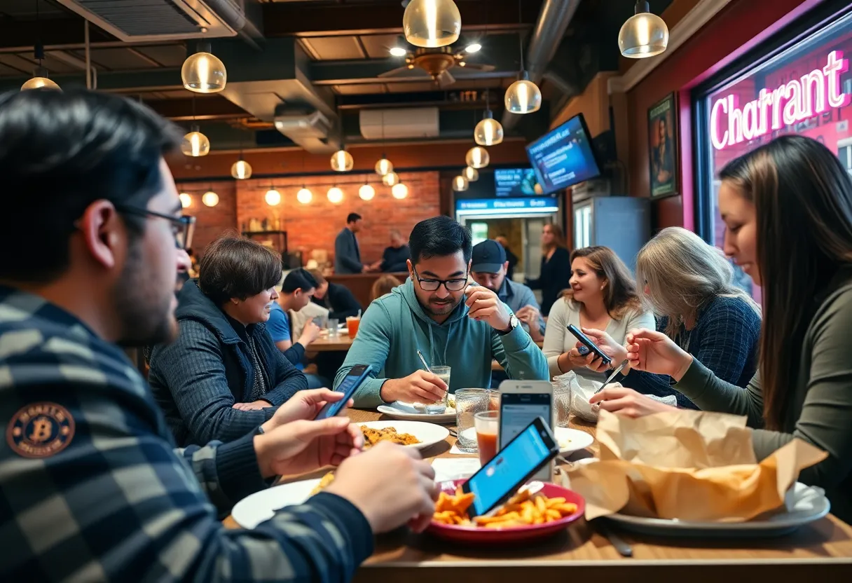 Customers making cryptocurrency payments at Sacramento restaurants