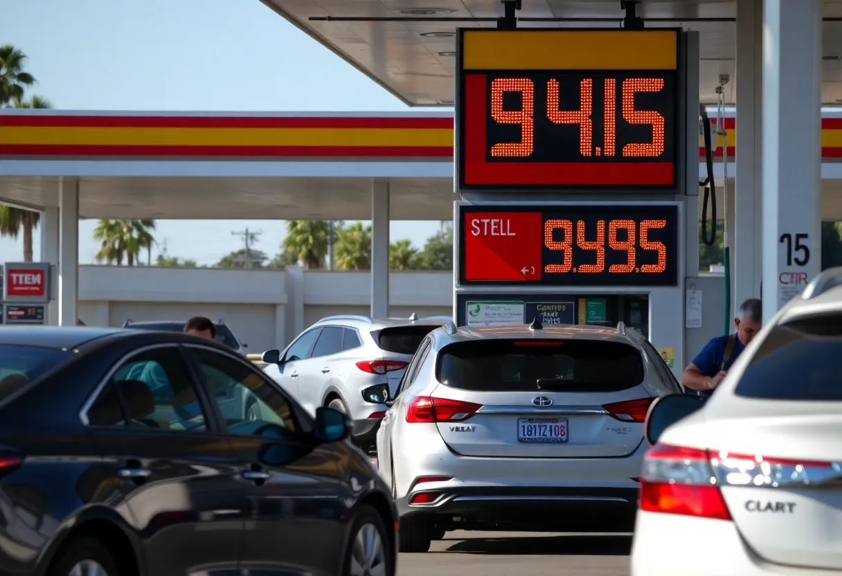 Gas station in Southern California with high prices ahead of Labor Day weekend