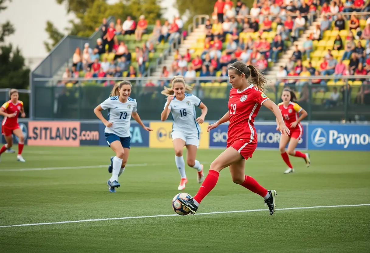 UCLA women's soccer players in action during a match
