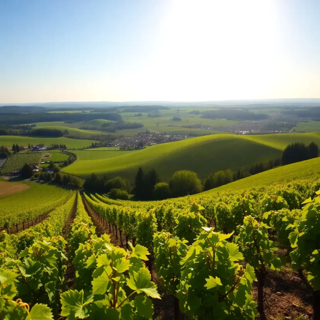 View of vineyards in the Willamette Valley, Oregon