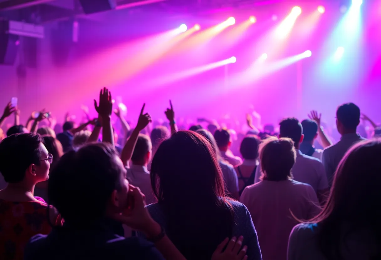 Crowd at a live concert enjoying a performance