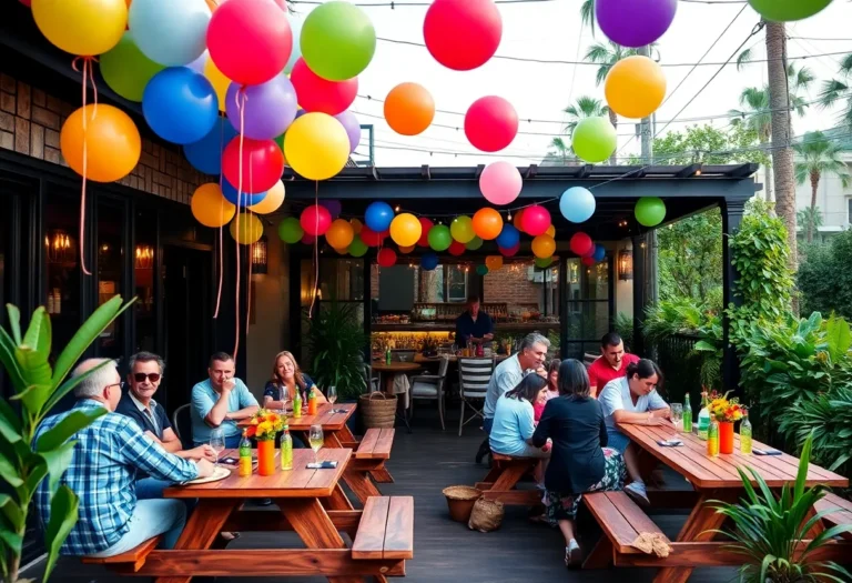 Outdoor restaurant patio for a birthday party in Los Angeles