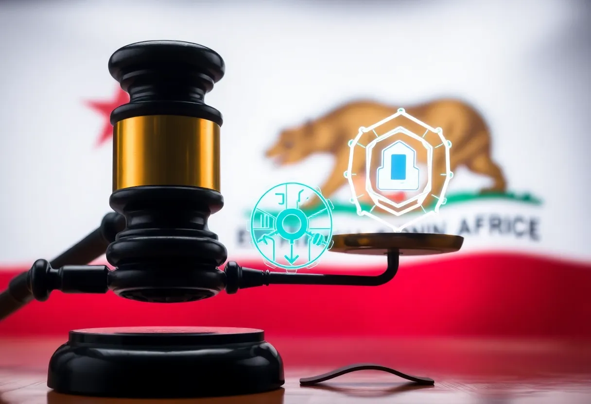 Illustration representing California's AI regulation law.