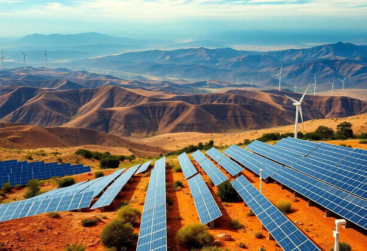 A landscape illustrating California's commitment to renewable energy and climate regulations.