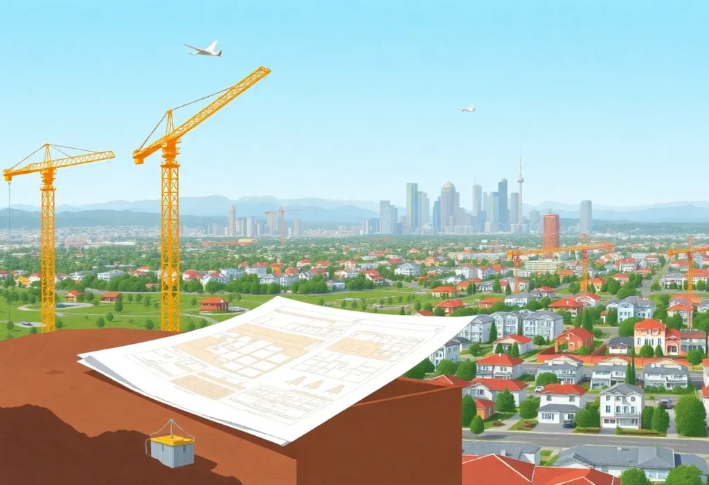 Construction site for new housing project in California