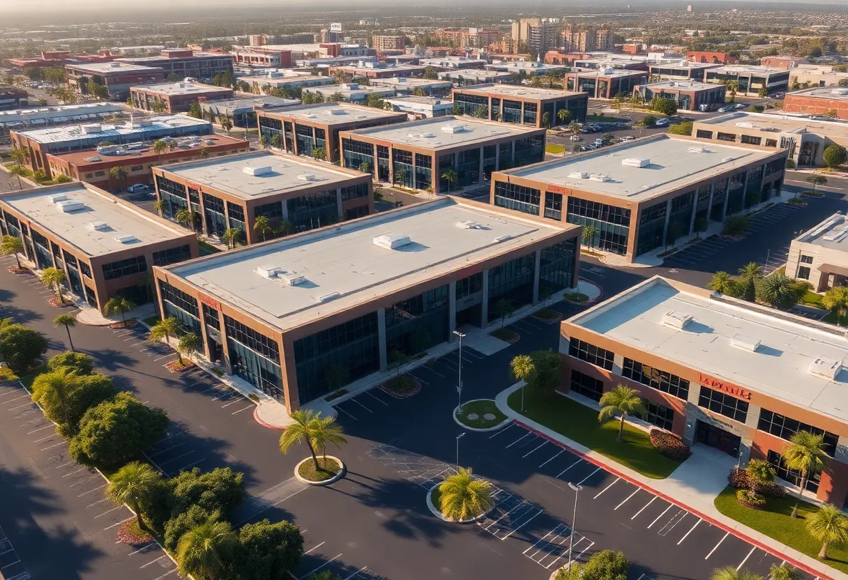 Aerial view of Cartwright Business Park in Irvine, California