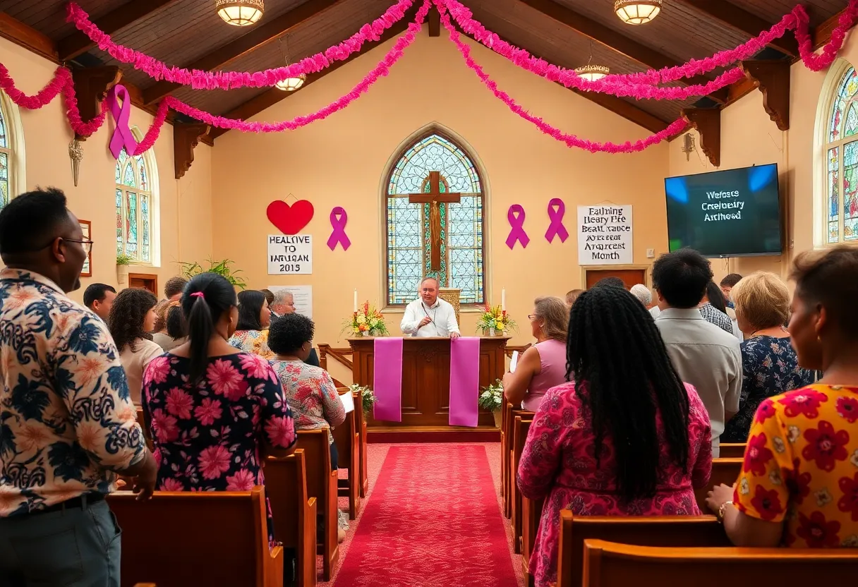 Congregants discussing healthcare and voting at a Los Angeles church