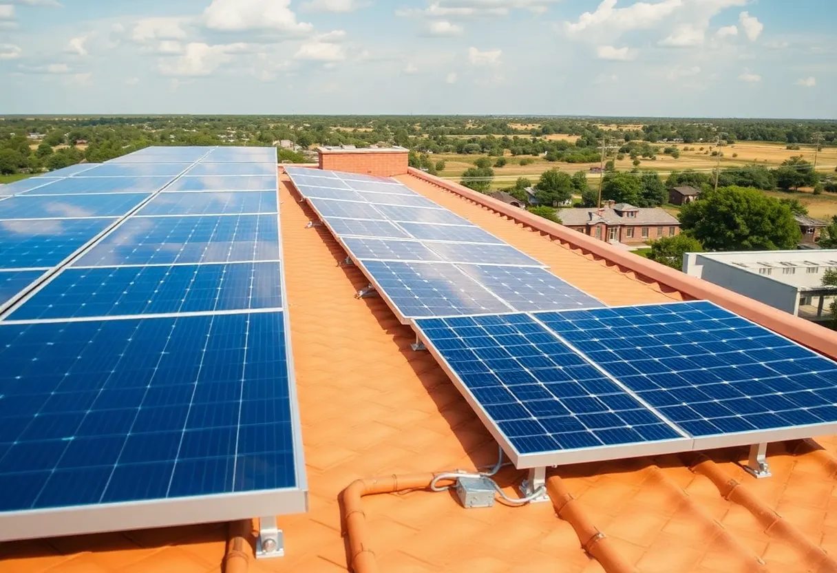 Solar panels on a rooftop in Texas